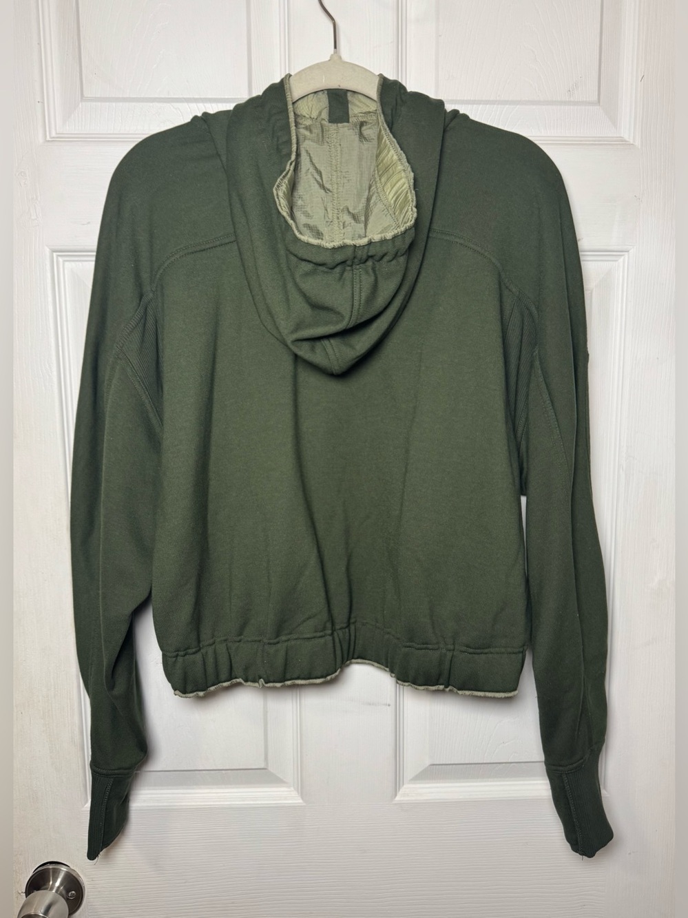 Athleta Ascend Warm Up Half Zip Olive Green Hoodie Women’s Small Workout Active - Picture 13 of 15